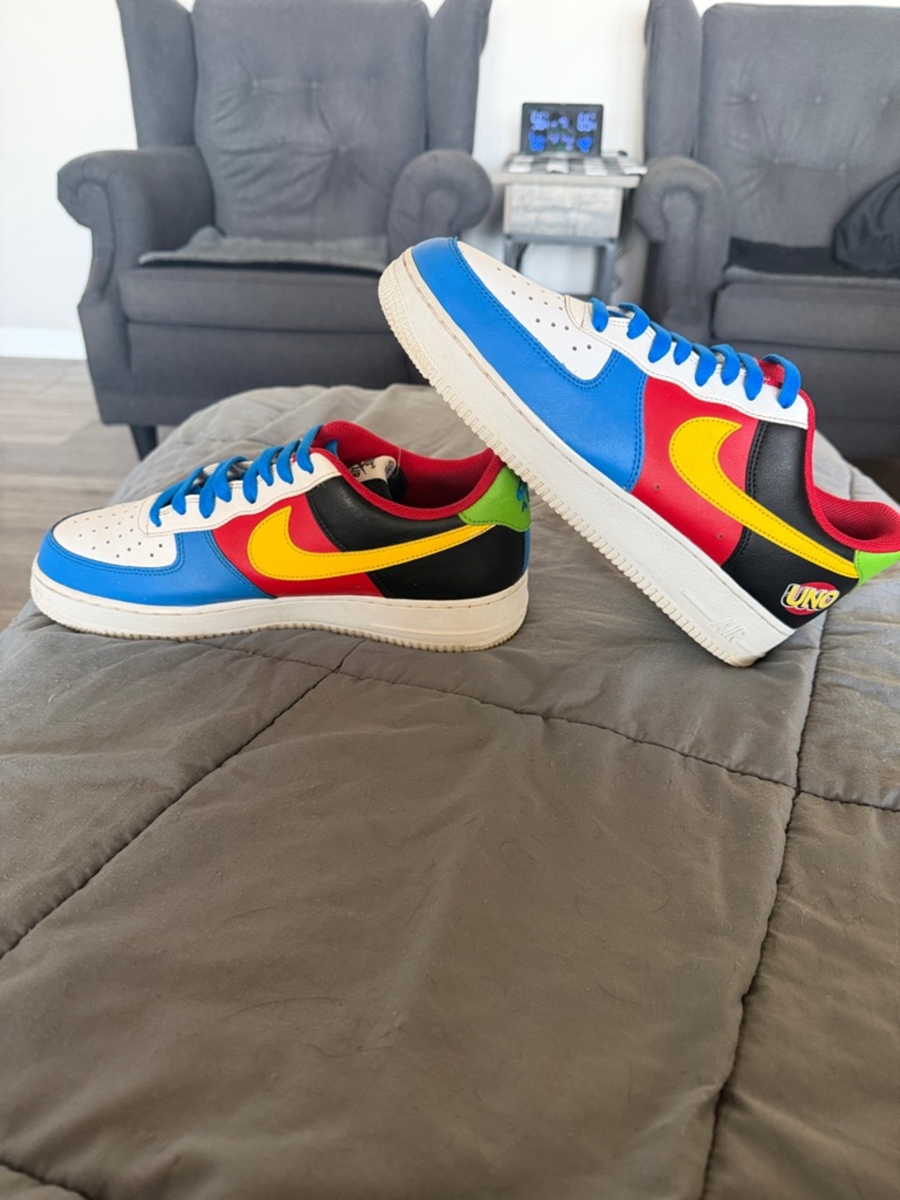 Nike Uno Air Force 1 in Blue, Yellow, Red, White & Black